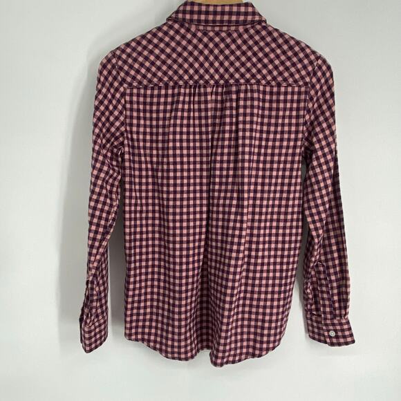Lands End Top Women’s XS Pink & Purple Gingham Plaid Flannel Fall CozyCore - Picture 2 of 8
